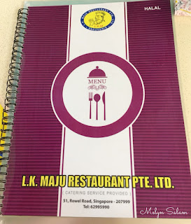buku menu restauran L.K Maju Pte. Ltd di Little India