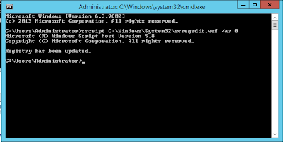 Command Prompt - scregedit.wcf command