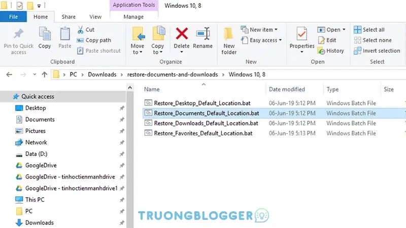 Khôi phục thư mục Documents, Downloads Windows 10/8/7