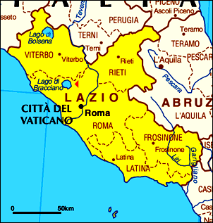 Cartina Politica del Lazio