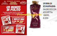 Logo  ''Un mondo di pulito'' e con Spuma di Sciampagna vinci 500 card MediaWorld da 25€ e 1 da 1000€