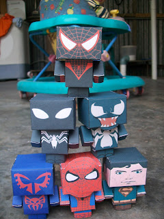 cubeecraft, spiderman, ngabuburit asyik, papercraft