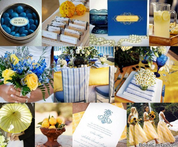 blue and yellow wedding wedding columns wedding head table ideas royal blue