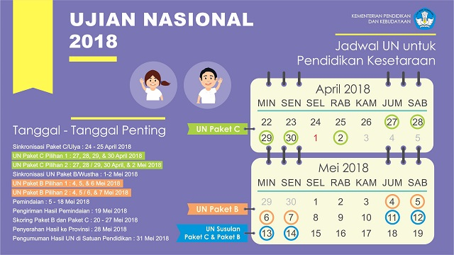Perubahan jadwal ujian nasional 2019
