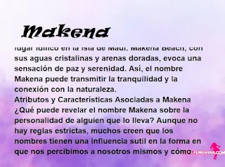 ▷ Significado del nombre Makena