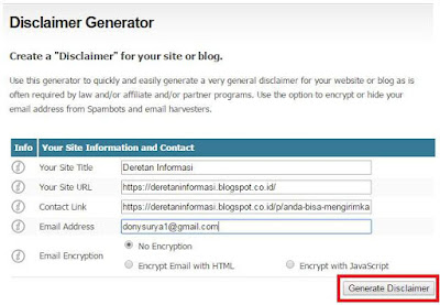 Cara Membuat Disclaimer di Blog / Website Untuk Google Adsense