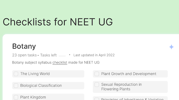 NEET tracker for Botany | NEET-UG 2022 | Minimal syllabus tracker