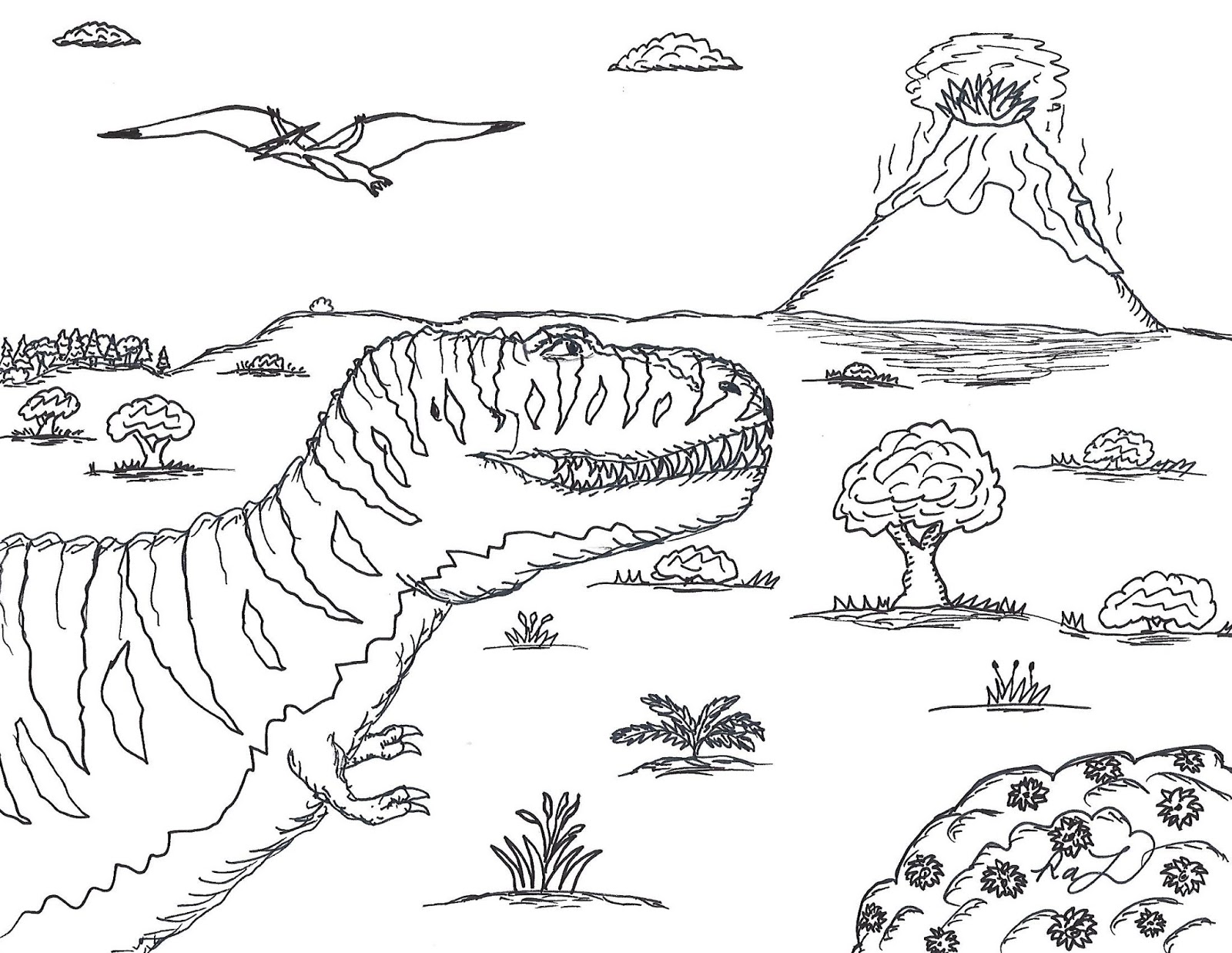 Download Robin's Great Coloring Pages: Two Cretaceous Dinosaurs T. rex and Parasurolophus