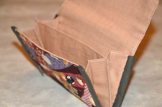 Portemonnaie Echigo aus japanischen Stoffen von Noriko handmade, Japan, Design, Einzelstück, japanisch, Unikat, handgemacht, handgefertigt, Etui, Geldbörse, pouch, wallet, japanese fabric