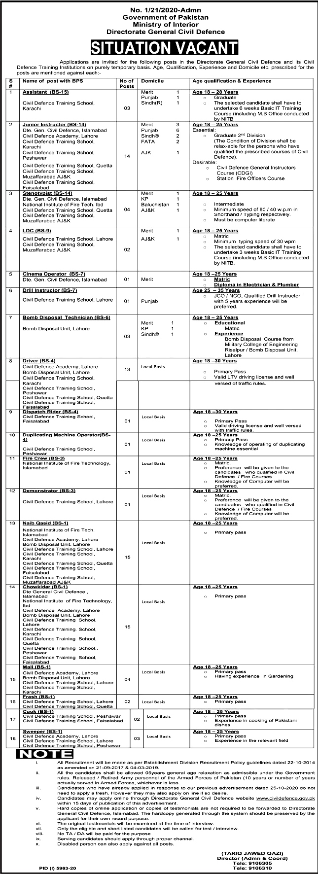 Latest Jobs in Ministry of interior May 2021