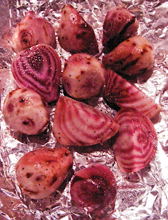 Seasoned Beets on Aluminum Foil