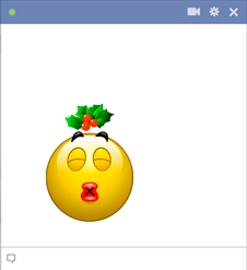 Facebook mistletoe chat smiley waiting for a kiss