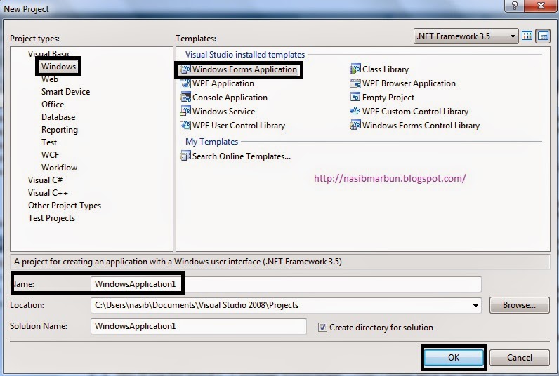 Cara membuat Project Baru VB.Net 2008