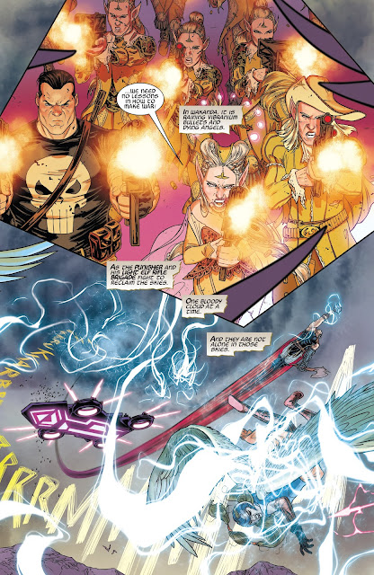 Punisher and Light Elves using their guns and Thor using his Thunder