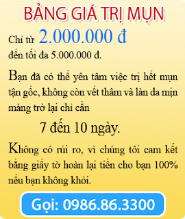 bảng giá trị mụn