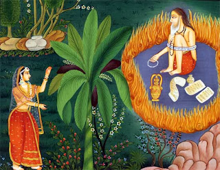 ) Sita takes refuge at the ashram of the sage Valmiki, the poet of Ramayana.