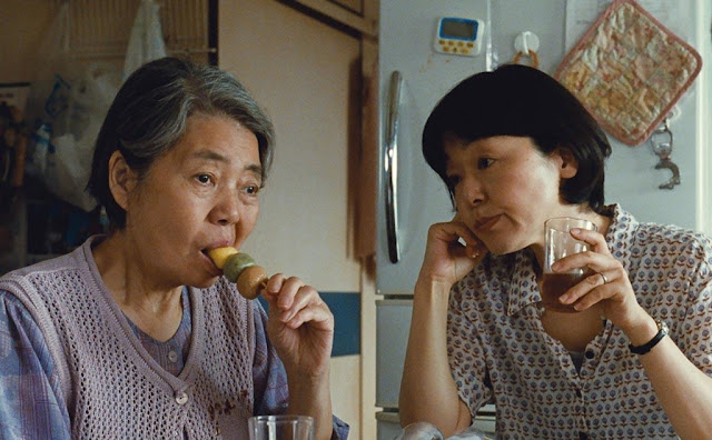 A still from the film's opening scene. Kore-eda showcases the mother-daughter bond and through their conversation playfully introduces our central character Ryota