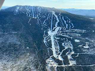 Aerial view of the ski trails at Saddleback Maine Ski Resort