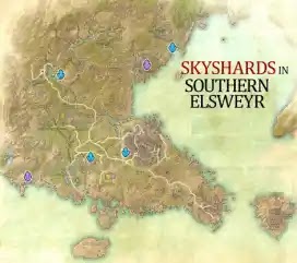 Southern Elsweyr Skyshards Location Map The Elder Scrolls Online (ESO)