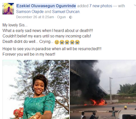 Graphic Photos: Young lady, three others die in fatal accident at Ipaja, Lagos state