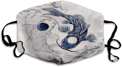 Koi Fish Yinyang Face Mask Windproof Mouth Muffle Cover Anti Dust Workout Mask