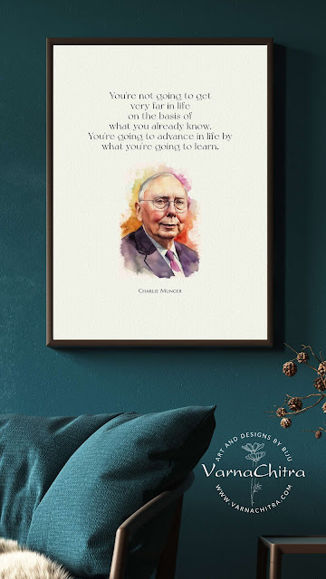 Charlie Munger Quote Poster, About constant Learning, large printable by Biju Varnachitra