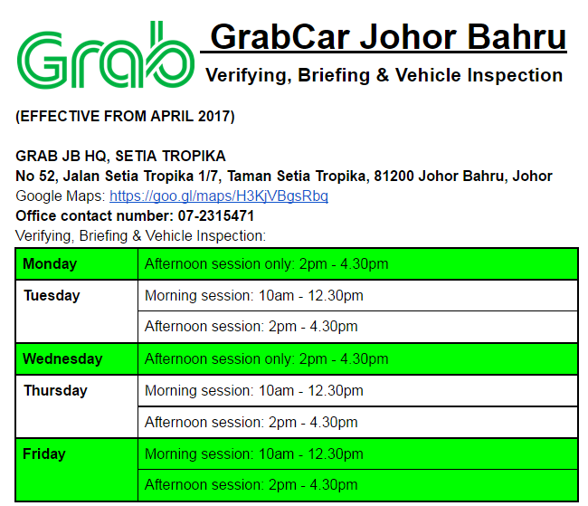 Cara daftar Grabcar driver online di Johor Bahru  Uber 