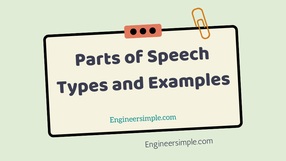 Parts of Speech Types and Examples