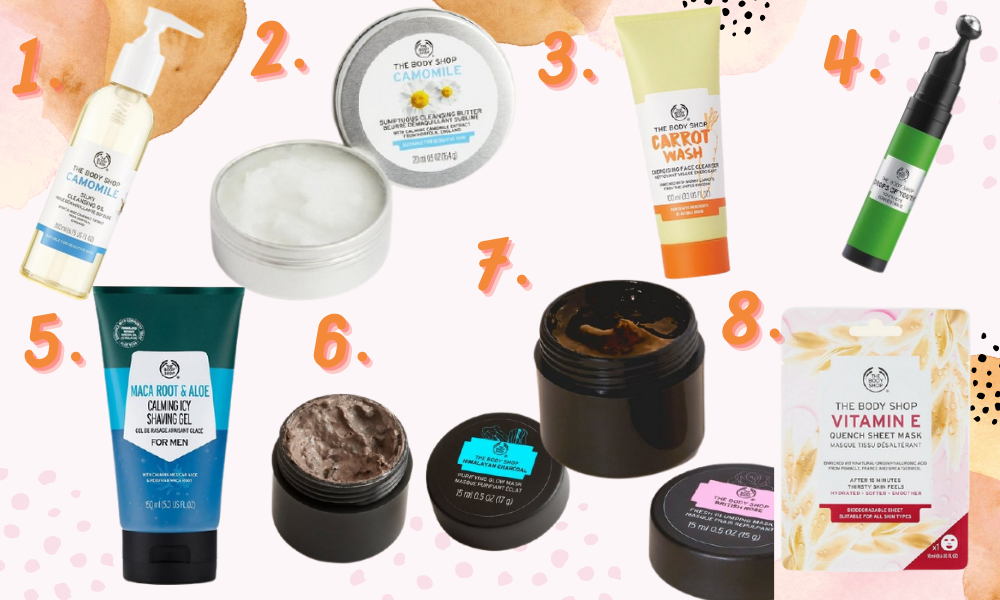 Collage showing a range of products from the body shop