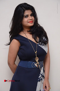 Telugu Actress Alekhya Stills in Blue Long Dress at Plus One ( 1) Audio Launch  0047.jpg