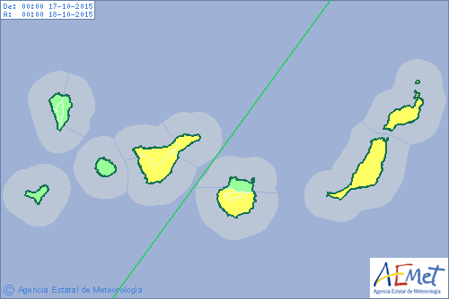 aviso por lluvias Fuerteventura, Lanzarote, Tenerife, Gran Canaria 17 octubre