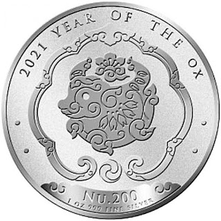 2021 Bhutan 1 oz Silver Lunar Ox Year of the Ox