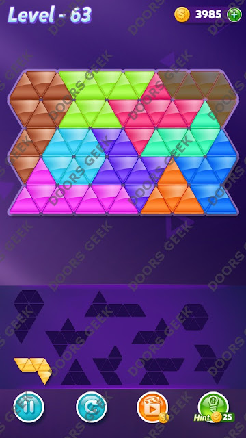 Block! Triangle Puzzle Master Level 63 Solution, Cheats, Walkthrough for Android, iPhone, iPad and iPod