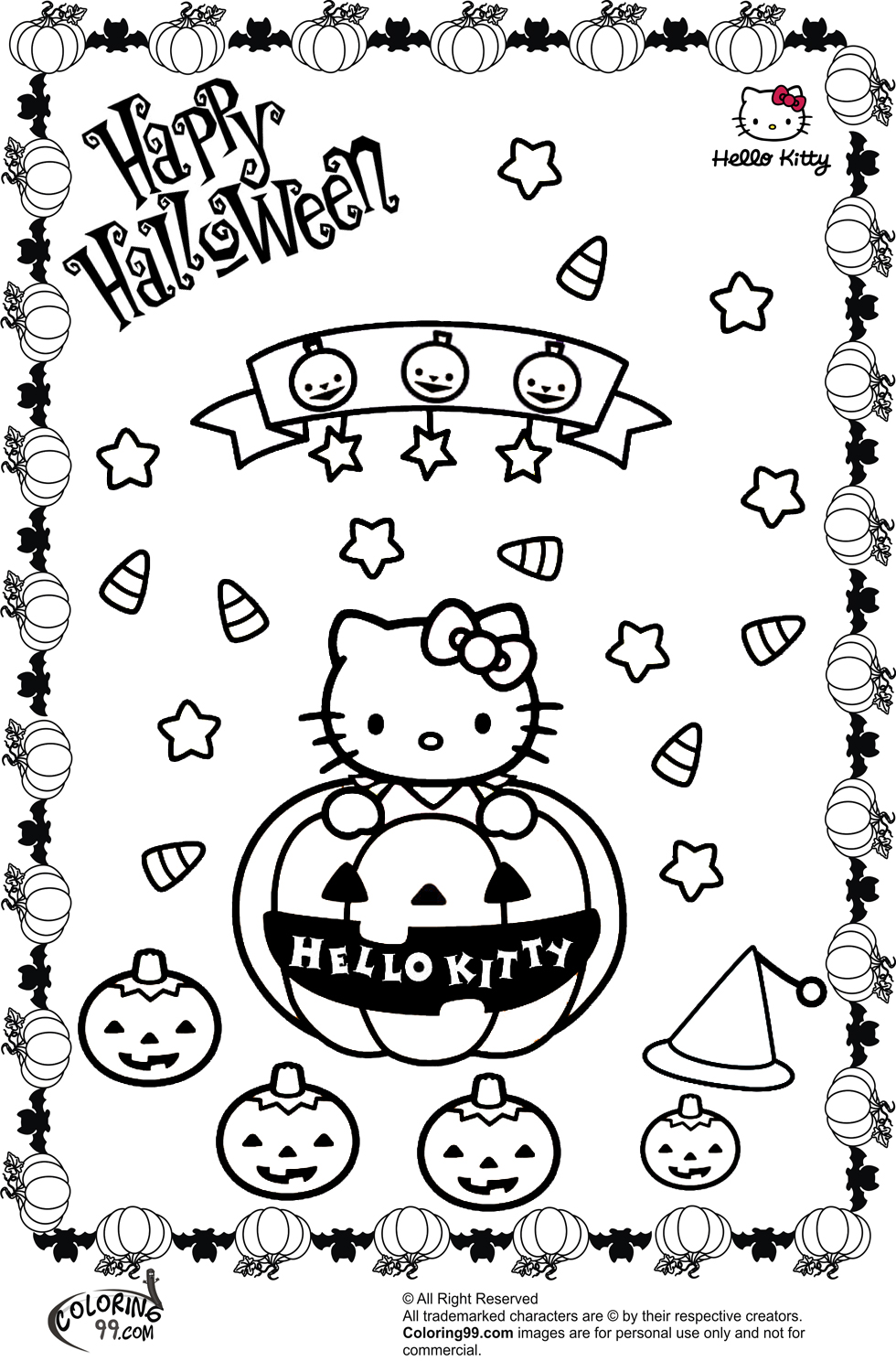 Download Hello Kitty Halloween Coloring Pages | Minister Coloring