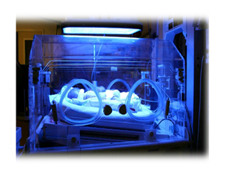 phototherapyy in an incubator.