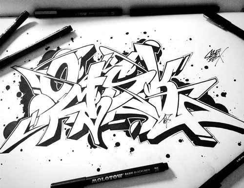 30 Gambar Tulisan Graffiti Keren Di Kertas GRAFIS MEDIA