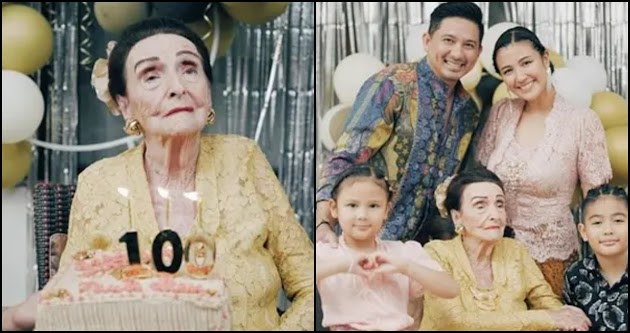 7 Potret Sharena Delon Rayakan Ulang Tahun Sang Nenek yang ke-100, Meriah Banget