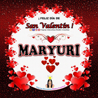 Feliz Día de San Valentín - Nombre Maryuri