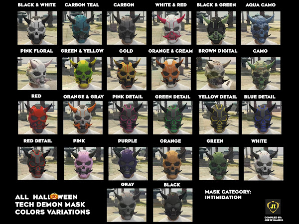 All Tech Demon Masks Colors Variations in GTA 5 Online