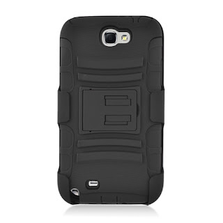 Samsung Galaxy Note 2 II Rugged Holster Case With Kickstand (Black)