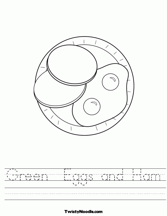 Green Eggs And Ham Coloring Page