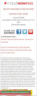 Free Printable Macy's Coupons