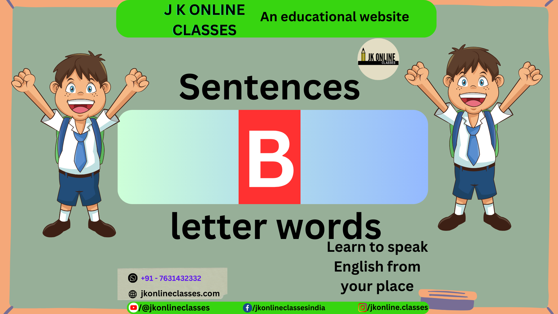 Sentences with word "B" Online Tuition Classes J K Online Classes