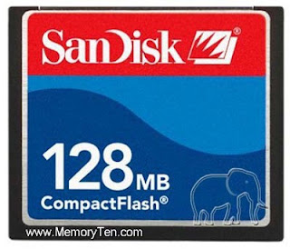 Flash Memory - 128MB Sandisk CompactFlash Card