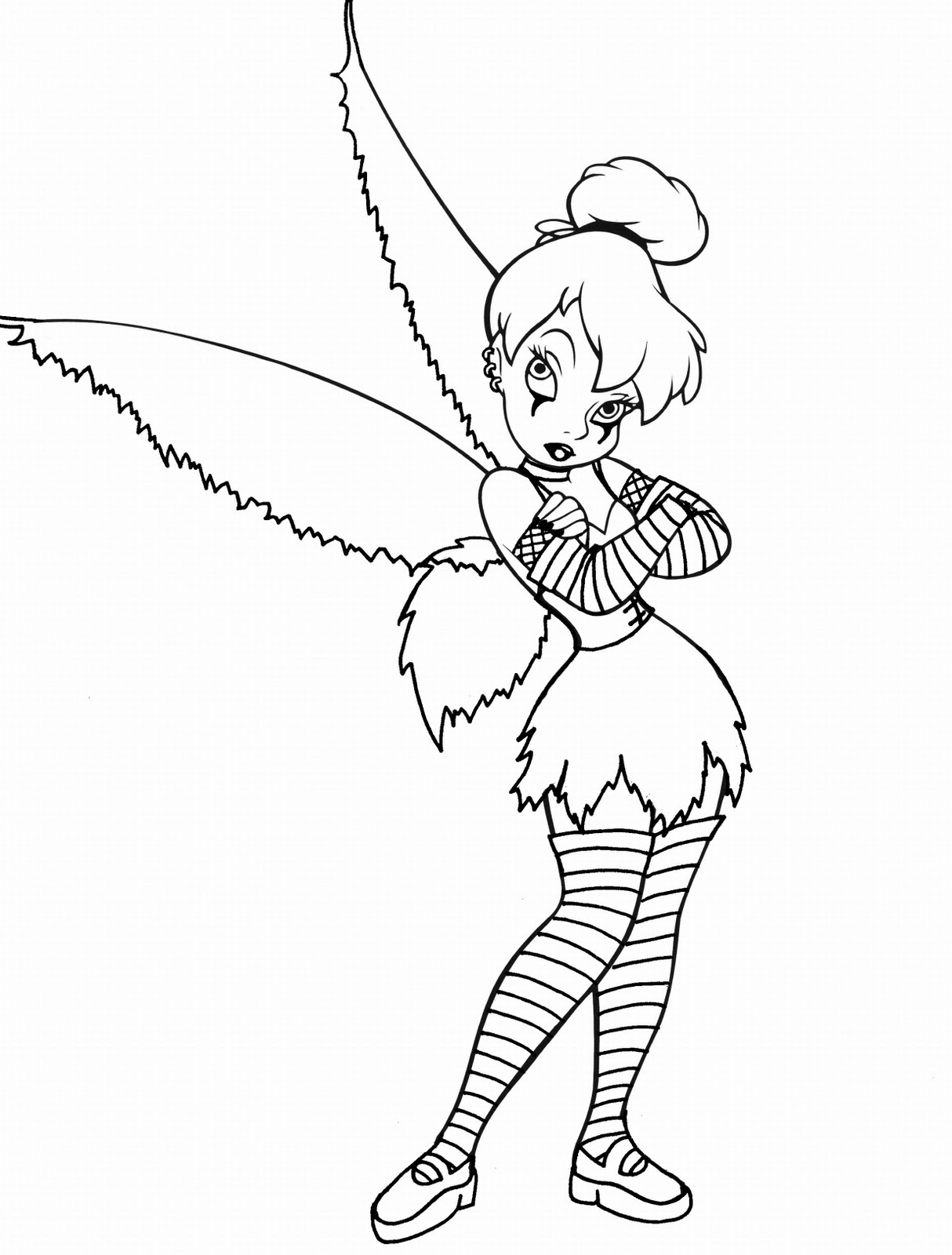HALLOWEEN EMO GOTH PUNK FAIRY COLORING PAGE