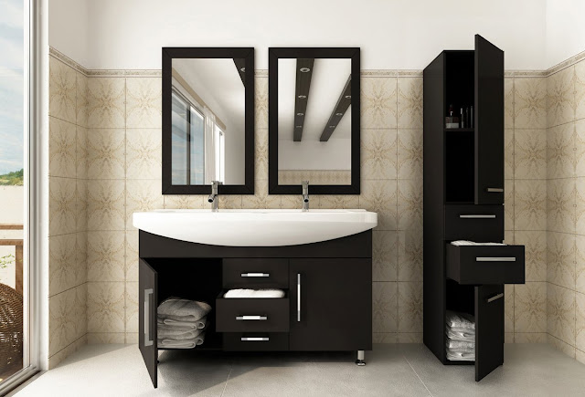 Avola 48 inch Double Bathroom Vanity Integrated Sink Top