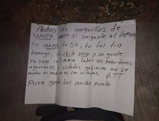 En Narcomensaje reviven a "El Macho Prieto" junto a cabeza en Morelos