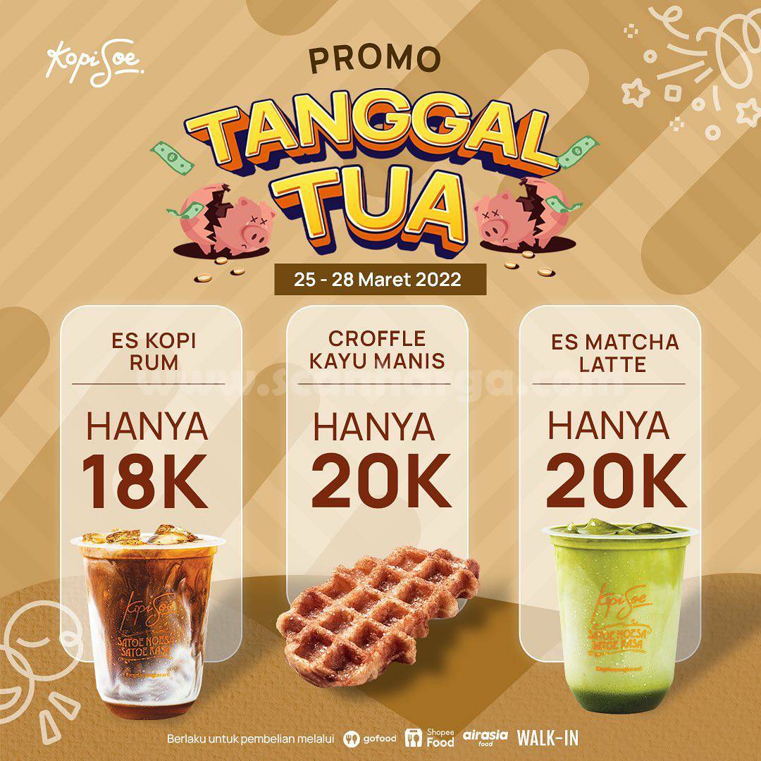 Promo KOPI SOE Tanggal Tua – Harga Spesial Es Kopi hanya 18rb