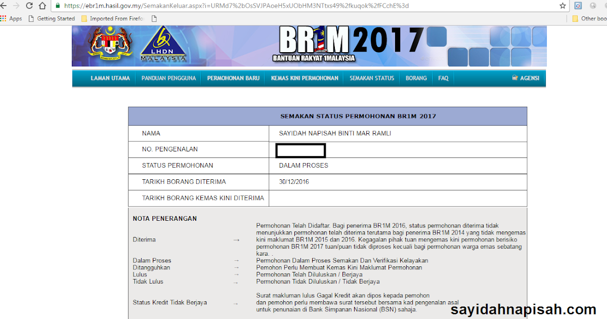 Brim 2018 Status Permohonan Diterima - BR1M Free