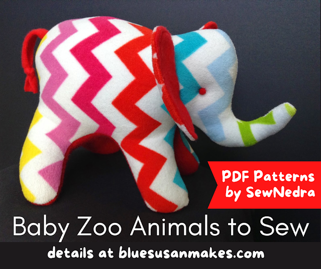 Baby Zoo Animal Softies to Sew - PDF patterns by Sew Nedra